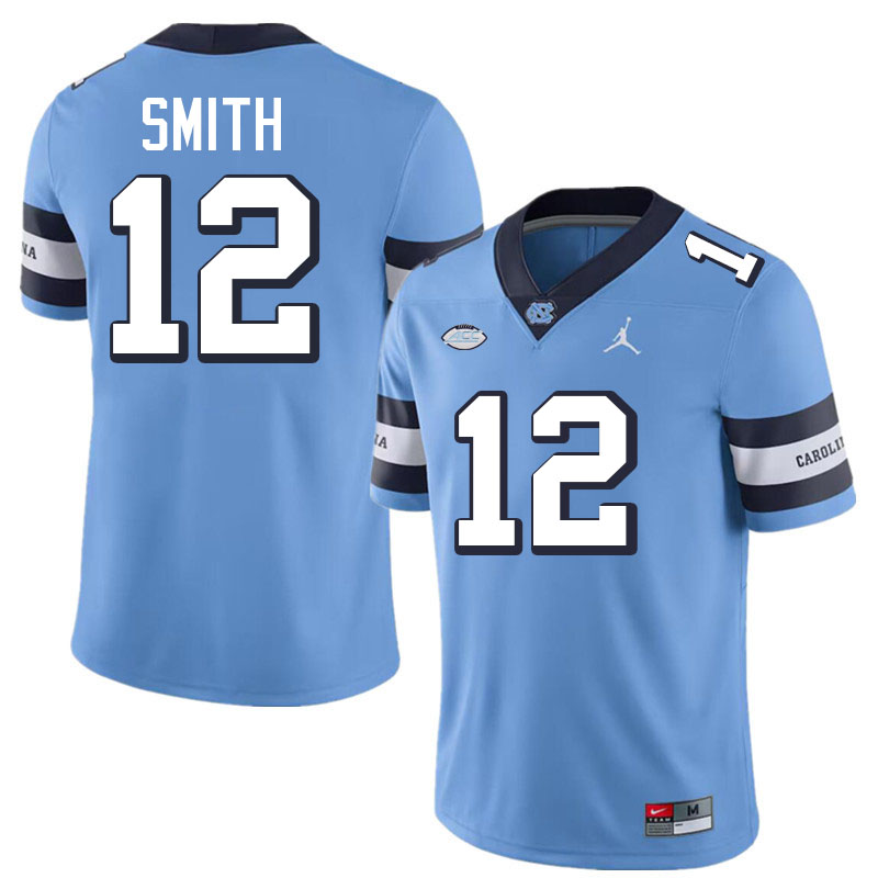#12 Greg Smith North Carolina Tar Heels College Football Jersey Stitched-Retro Blue